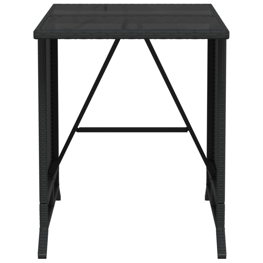 3-Delige Bistroset Met Kussens Poly Rattan Zwart