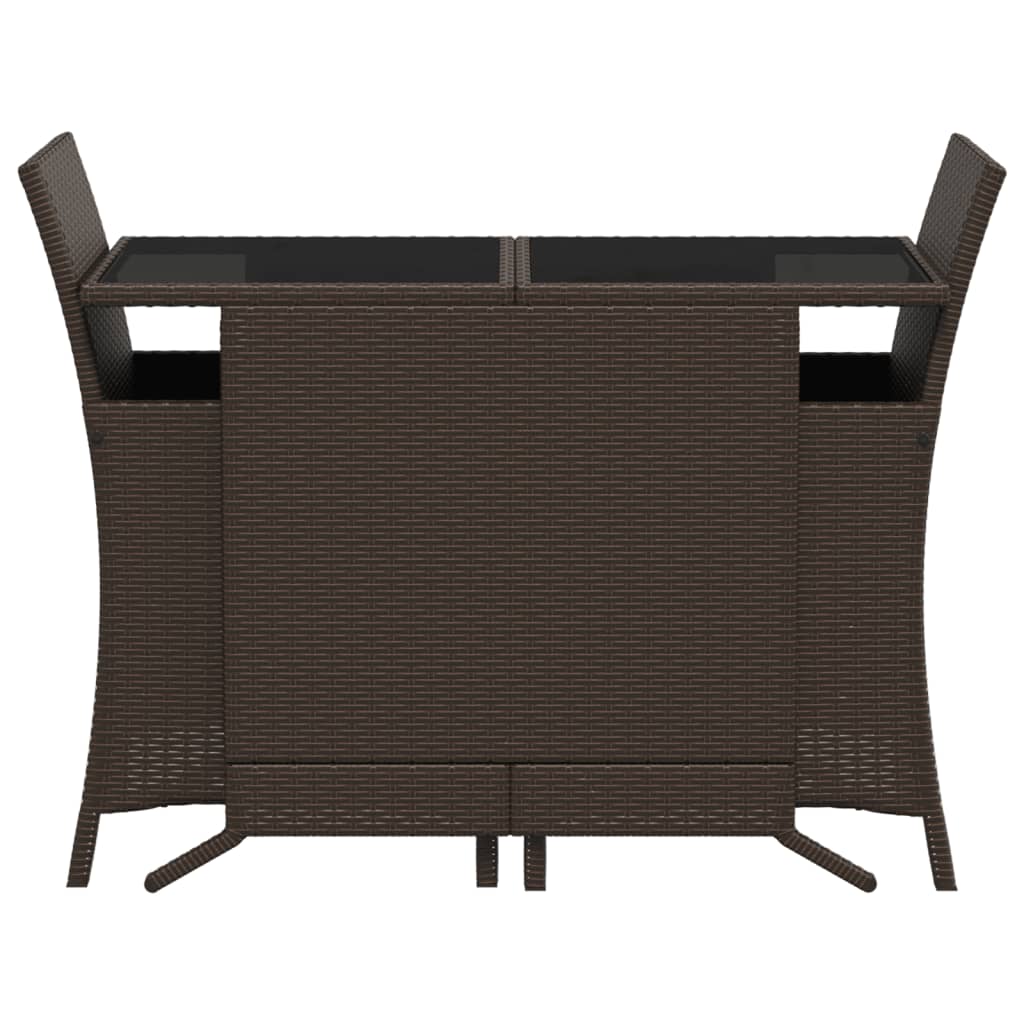 3-Delige Bistroset Met Kussens Poly Rattan Bruin