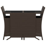 3-Delige Bistroset Met Kussens Poly Rattan Bruin