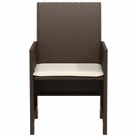 3-Delige Bistroset Met Kussens Poly Rattan Bruin