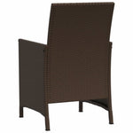 3-Delige Bistroset Met Kussens Poly Rattan Bruin