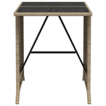 3-Delige Bistroset Met Kussens Poly Rattan Gemengd Beige