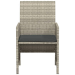 3-Delige Bistroset Met Kussens Poly Rattan Lichtgrijs