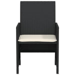 3-Delige Bistroset Met Kussens Poly Rattan Zwart