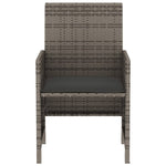 3-Delige Bistroset Met Kussens Poly Rattan Grijs