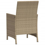 3-Delige Bistroset Met Kussens Poly Rattan Beige