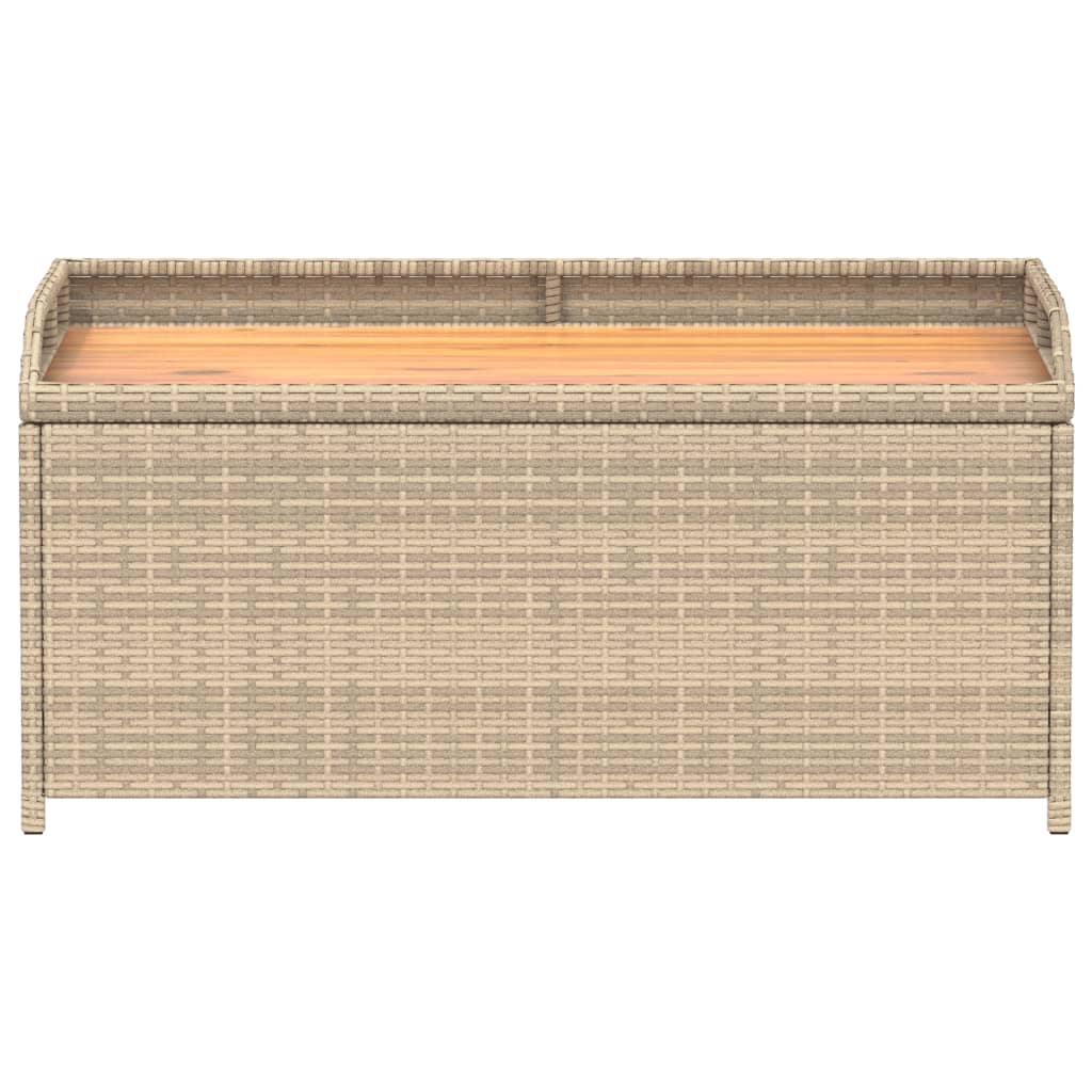 Opbergbankje 100X50X52 Cm Poly Rattan Acaciahout Gemengd Beige