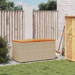 Tuinbox 110X50X54 Cm Poly Rattan En Acaciahout Beige