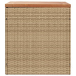 Tuinbox 110X50X54 Cm Poly Rattan En Acaciahout Beige