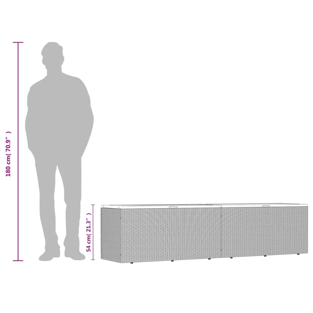 Tuinbox 220X50X54 Cm Poly Rattan En Acaciahout Grijs