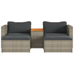 5-Delige Loungeset Met Kussens Poly Rattan Acacia