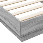 Bedframe Bewerkt Hout Eikenkleurig
