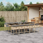 -Delige Tuinset Met Kussens Poly Rattan Gemengd Beige