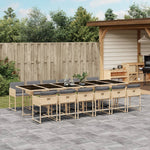 -Delige Tuinset Met Kussens Poly Rattan Gemengd Beige
