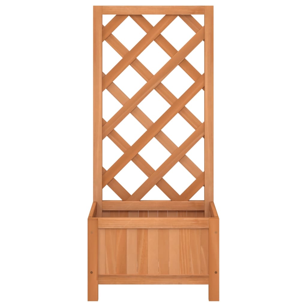 Plantenbak Met Latwerk Massief Vurenhout Bruin