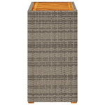 Tuinbijzettafel Met Houten Blad 60X40X75 Cm Poly Rattan Grijs