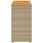 Tuinbijzettafel Met Houten Blad 60X40X75 Cm Poly Rattan Beige