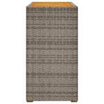 Tuinbijzettafel Met Houten Blad 100X40X75 Cm Poly Rattan Grijs