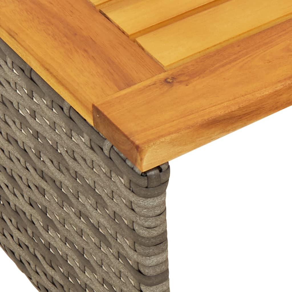 Tuinbank Met Tafel En Kussens L-Vormig Poly Rattan Grijs