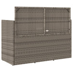 Tuinbank Met Kussens Poly Rattan Grijs