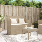 Tuinbank Met Kussens Poly Rattan Beige