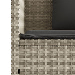 Tuinbank Met Kussens Poly Rattan Lichtgrijs