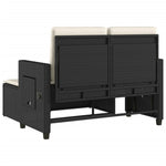 Tuinbankje Verstelbaar Met Kussens Poly Rattan Zwart
