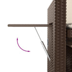 Tuinbankje Verstelbaar Met Kussens Poly Rattan Bruin