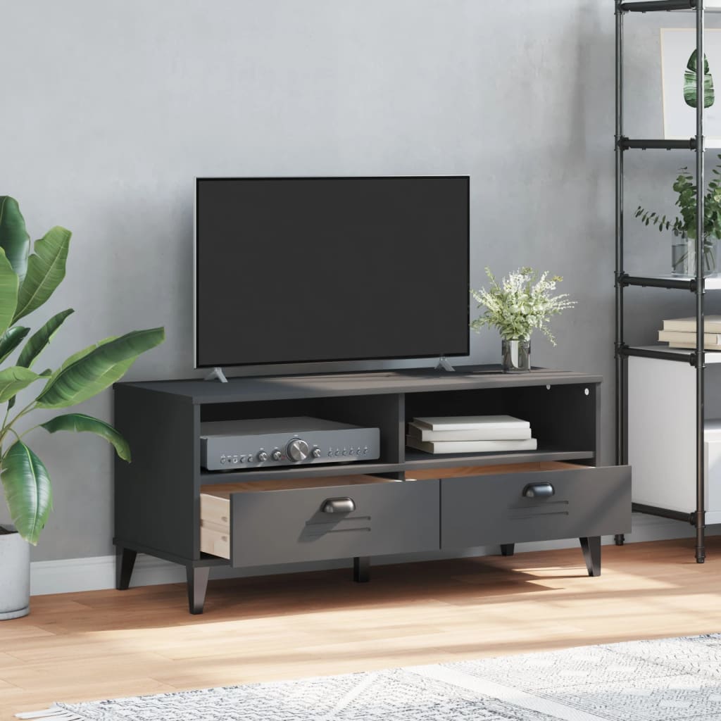 Tv-Meubel Viken Bewerkt Hout Grijs