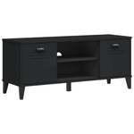 Schoenenbank Viken 106X35X45 Cm Massief Grenenhout Zwart