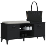Schoenenbank Viken 106X35X45 Cm Massief Grenenhout Zwart