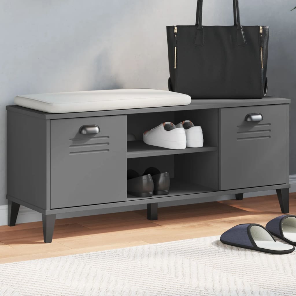 Schoenenbank Viken 106X35X45 Cm Grenenhout Antracietgrijs