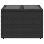 Tuintafel Met Glazen Blad 55X55X37 Cm Poly Rattan Zwart