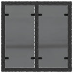 Tuintafel Met Glazen Blad 55X55X37 Cm Poly Rattan Zwart