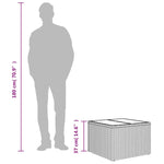 Tuintafel Met Glazen Blad 55X55X37 Cm Poly Rattan Zwart