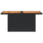 Tuintafel 100X55X73 Cm Poly Rattan En Acaciahout Zwart