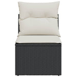 Tuinbank Zonder Armleuning Met Kussens Poly Rattan Zwart