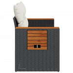 Tuinbank 2-Zits Met Kussens Poly Rattan Zwart