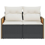 Tuinbank 2-Zits Met Kussens Poly Rattan