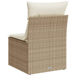 Tuinbank Zonder Armleuning Met Kussens Poly Rattan Beige