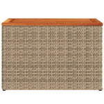 Tuinbijzettafels 2 St 55X34X37 Cm Poly Rattan En Hout Beige