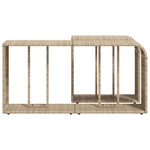 Opbergschappen 2 St Poly Rattan Beige