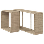 Opbergschappen 2 St Poly Rattan Beige