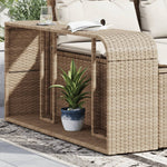 Opbergschappen 2 St Poly Rattan Beige