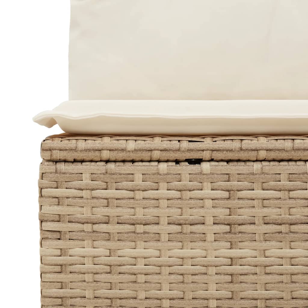 Tuinbank 3-Zits Met Kussens Poly Rattan Beige