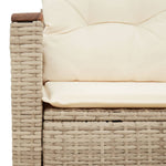 Tuinbank 2-Zits Met Kussens Poly Rattan Beige