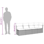 Tuinbank 4-Zits Met Kussens Poly Rattan Beige