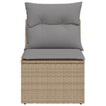 Tuinbank Zonder Armleuning Met Kussens Poly Rattan Beige