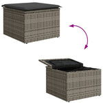 Tuinkruk Met Kussen 55X55X37 Cm Poly Rattan Grijs