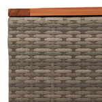 Tuintafel 55X55X37 Cm Poly Rattan En Acaciahout Grijs